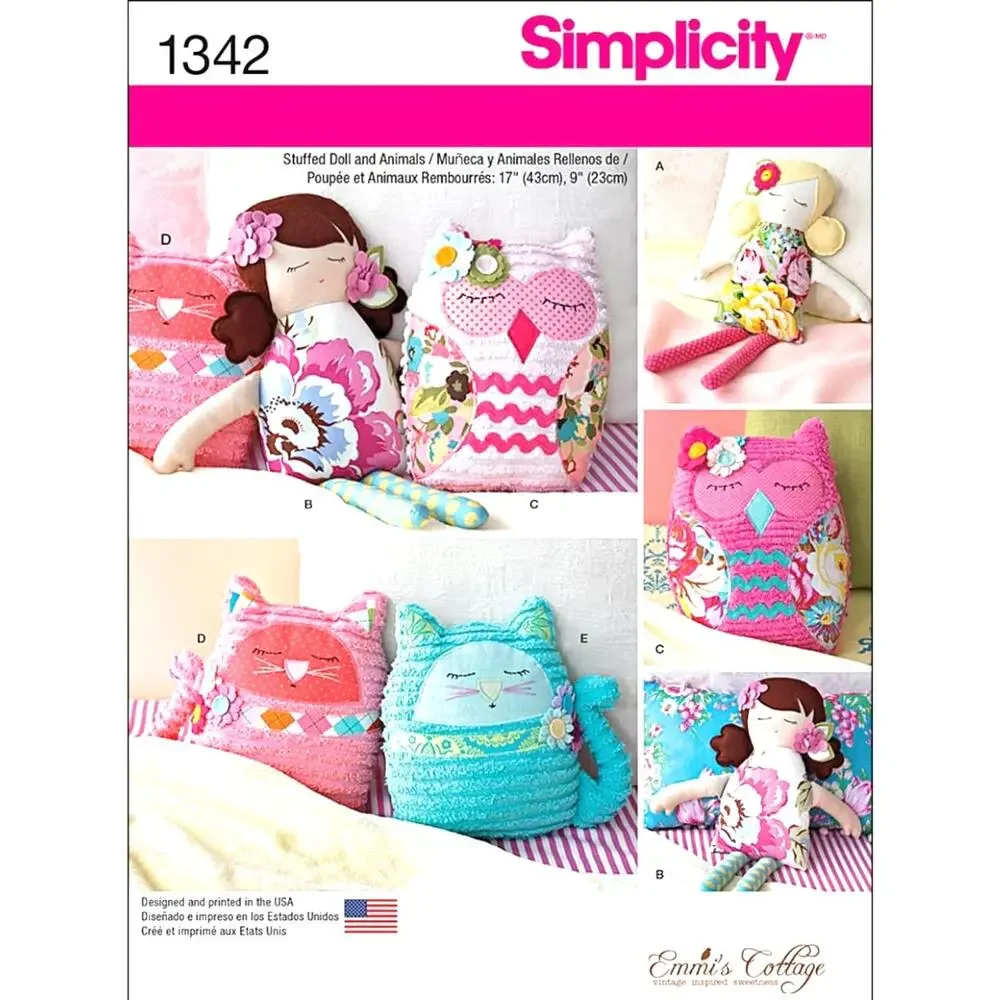 UNCUT Sewing Pattern Lot –Simplicity & McCalls Kids Crafts, Plush & Doll Clothes